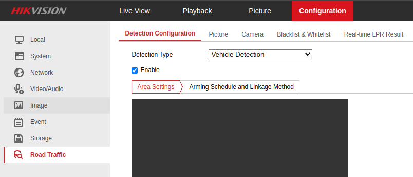 Road Traffic configuration