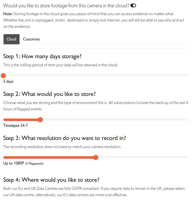 Cloud storage configuration steps